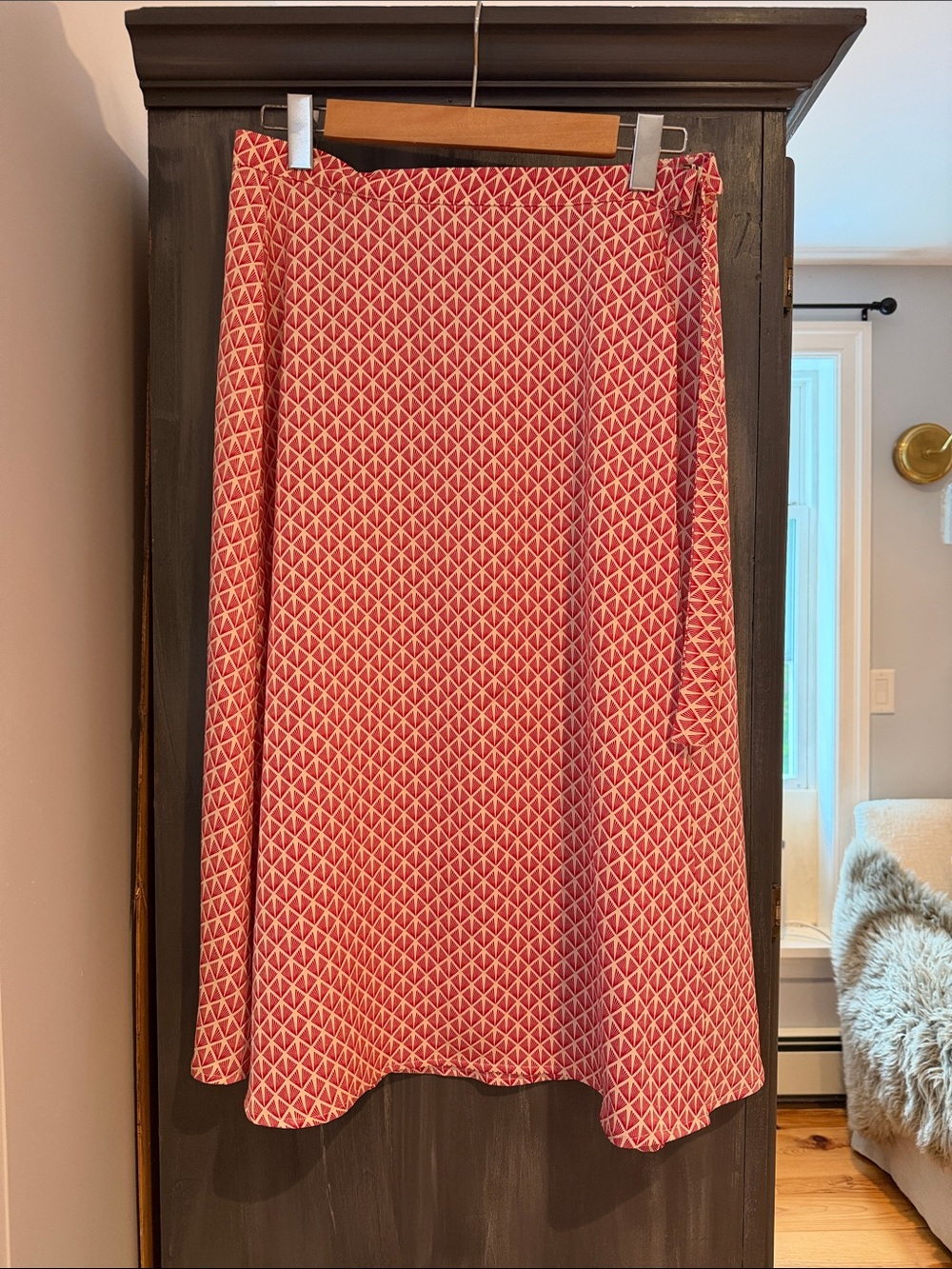 H&M Women’s Red Geometric Wrap Skirt
